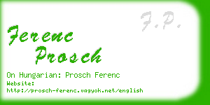 ferenc prosch business card